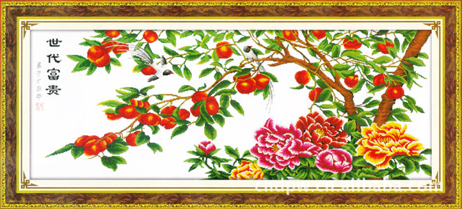 机绣十字绣成品/世代富贵/厂家直销/家居
