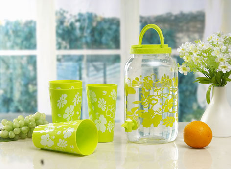 透明pet调酒卡拉壶调酒壶,腰形分酒器,密封防漏冷水壶啤酒扎壶