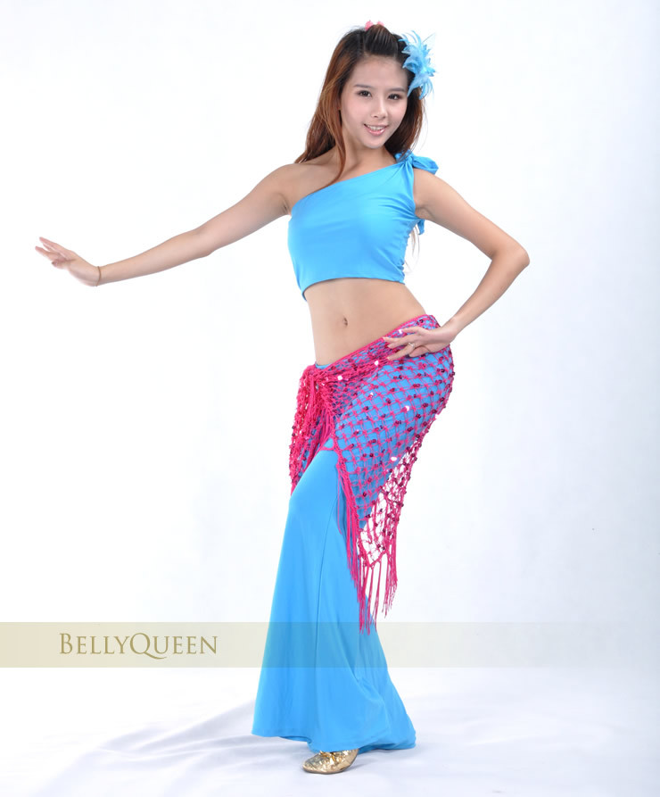 三角巾 披肩肚皮舞服装 肚皮舞腰链肚皮舞臀巾 美人鱼亮片臀巾