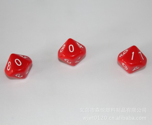 厂家直销 亚克力 0-9数字 10面体骰子