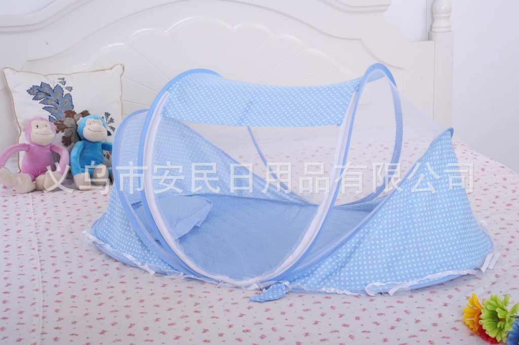 Children's Baby Folding Mosquito Net with Mattress Pillow Mosquito Net Bed Two-Piece Set Music 0-3 Years Old Children's Mosquito Nets