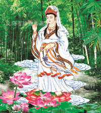 厂家直销佛教画 神奇画中画  竹林观音菩萨画像 3d立体画  s631