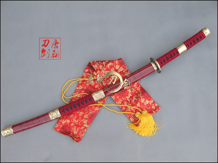 动漫刀剑 海贼王 鬼侧三代 索隆三刀流 红刀 未开刃