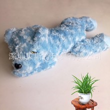 深圳工厂生产定制 天蓝色玫瑰绒玩具娃娃公仔爬姿狗 plush dog