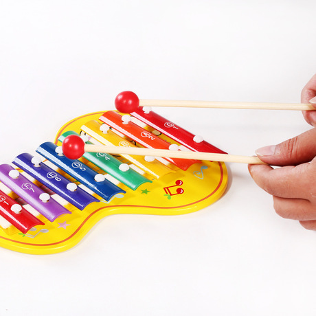 小皇帝小提琴铝片八音琴手敲木制玩具 发声音乐儿童益智玩具0.