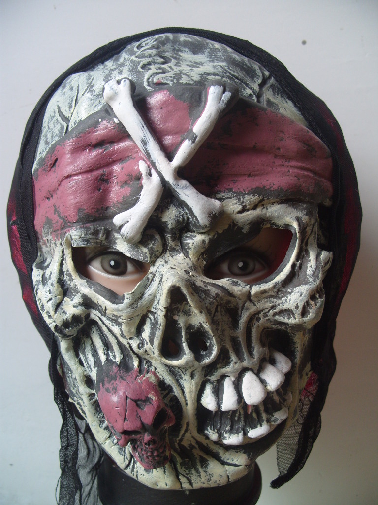 万圣节鬼节面具海盗面具鬼脸面具粉红色鬼面