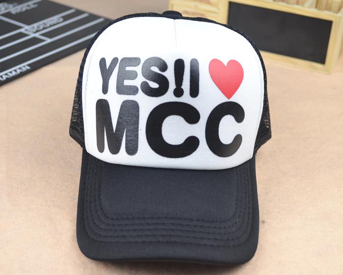 yes!i love mcc 潮人网帽 货车帽 情侣帽 男女 遮阳帽子夏