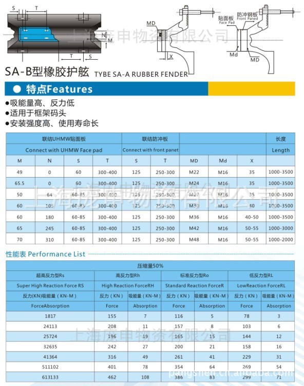 船用d型橡胶护舷sa-asa-b码头半圆型防撞橡胶护舷 车库空心防撞条