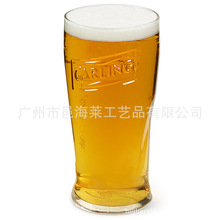 【订做加工】吹制玻璃啤酒杯 凹凸logo