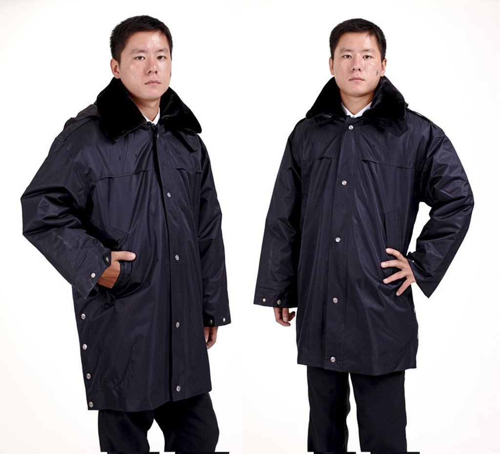 高档加厚羊绒多功能防寒大衣 保安制服 羊绒棉袄 户外大衣批发