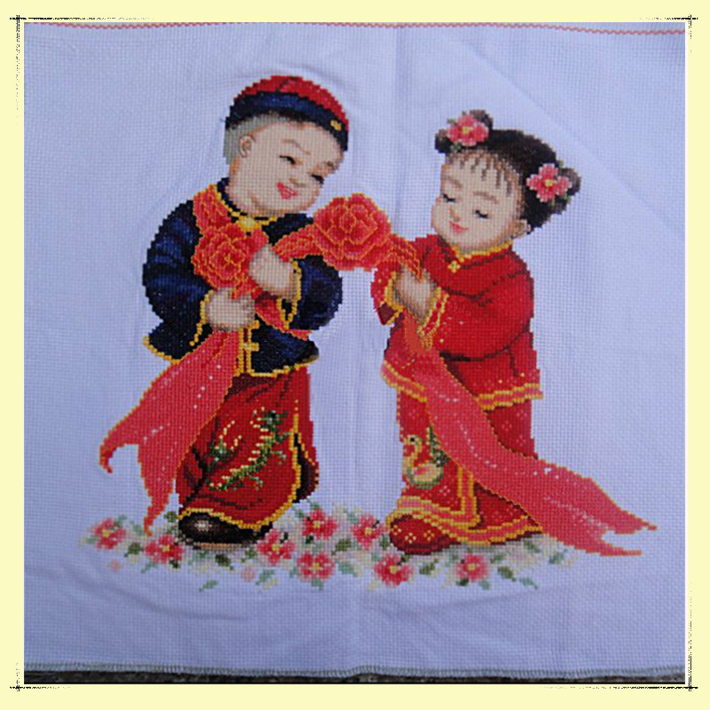 十字绣/金童玉女/婚庆礼物/婚房布置/批