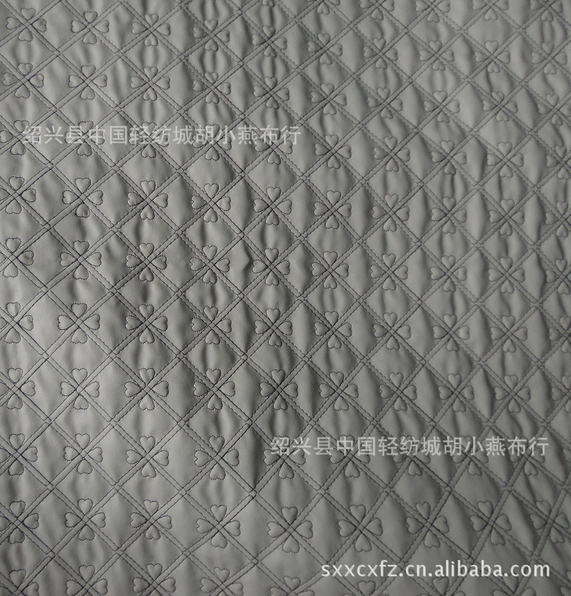 仿记忆绗缝绗绣 锦涤纺压花 春亚纺印花绗缝绗绣