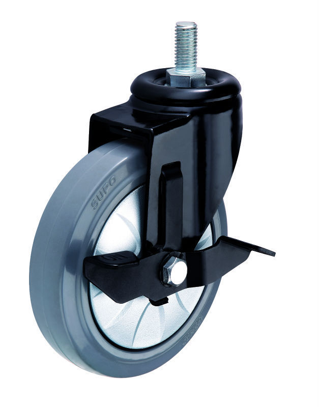 向荣supo天然高弹静音软橡胶单轮2.5寸单轮片万向轮刹车轮