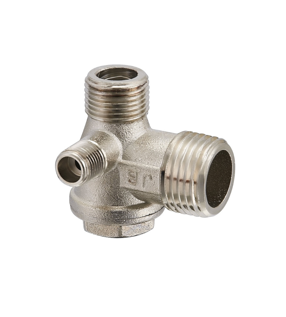 空气压缩机单向阀锌合金镀镍单向止回阀平口止逆阀空压机配件