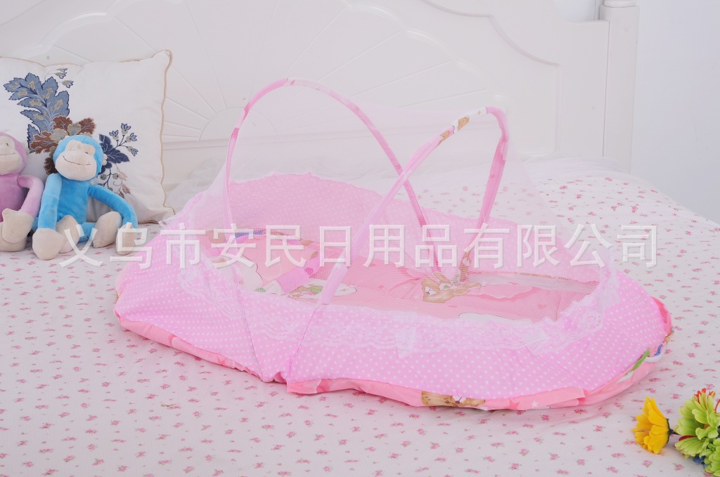 Special Offer Wholesale Lace Baby Pillow Zipper Babies' Mosquito Net Portable Folding with Mattress Supplier