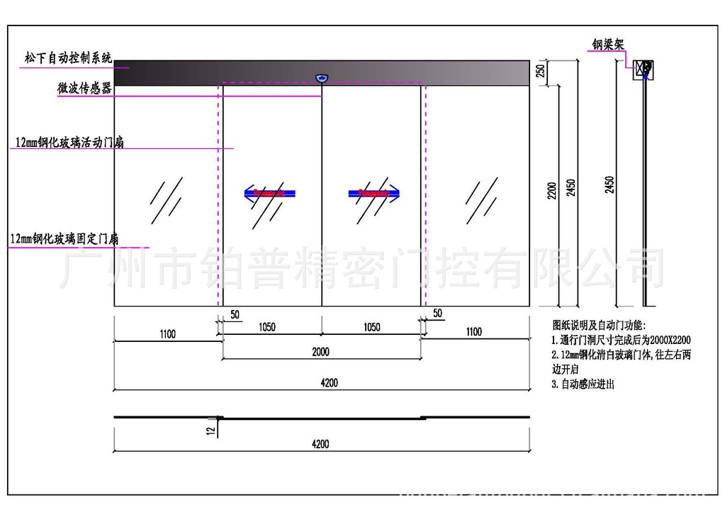供应松下标准写字楼自动门 银行自动门