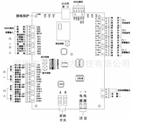 12v门禁电源接线图解
