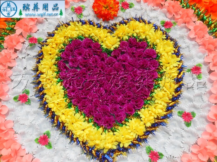 《厂家直销殡葬用品》1.8米心型仿真布花圈 精品伞花圈批发