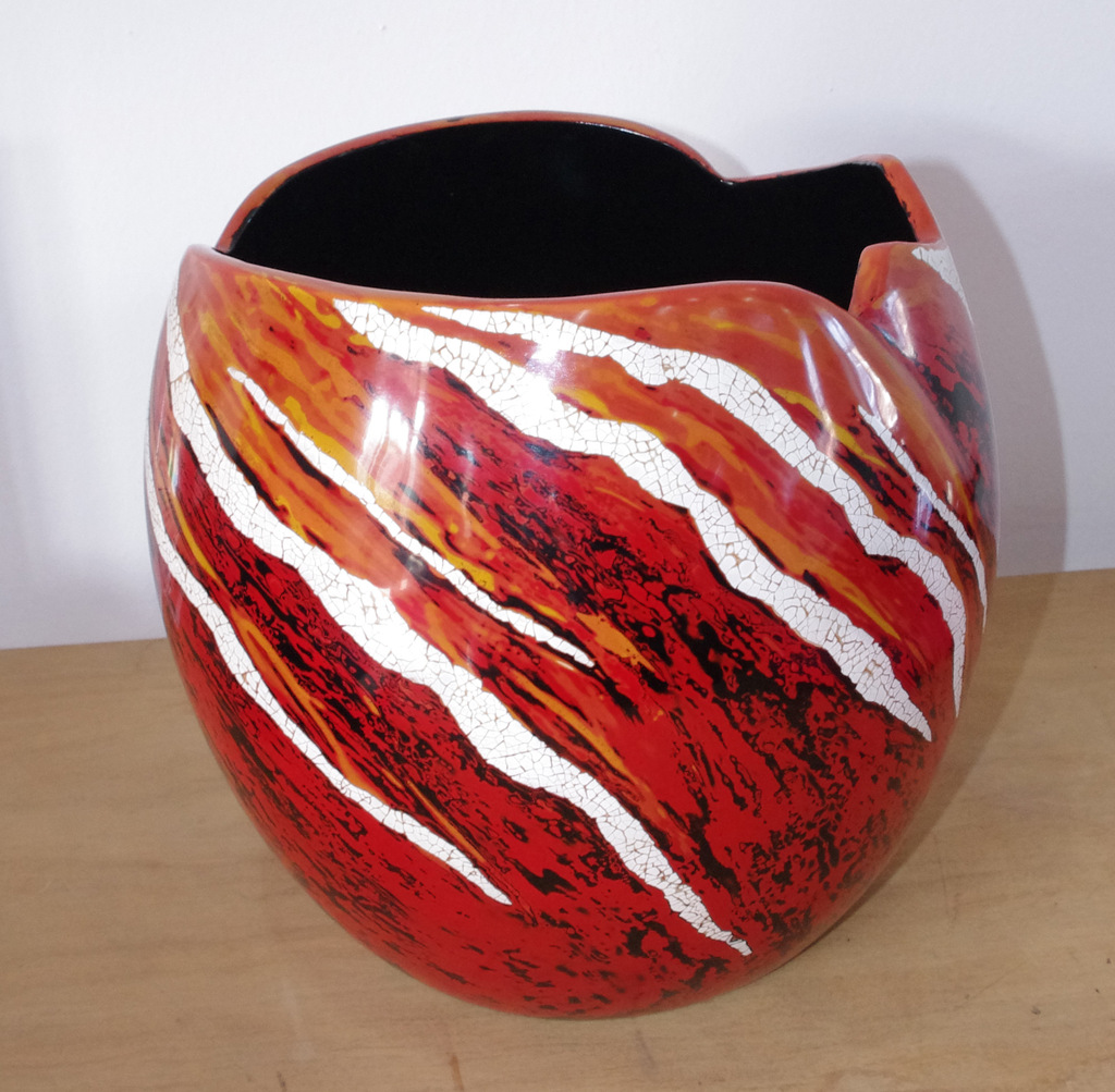 精品正宗福州脱胎漆器地理标志产品 磨绘脱胎花瓶