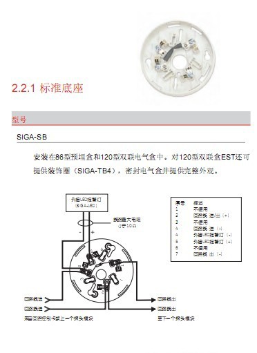 爱德华 探测器底座siga-sb