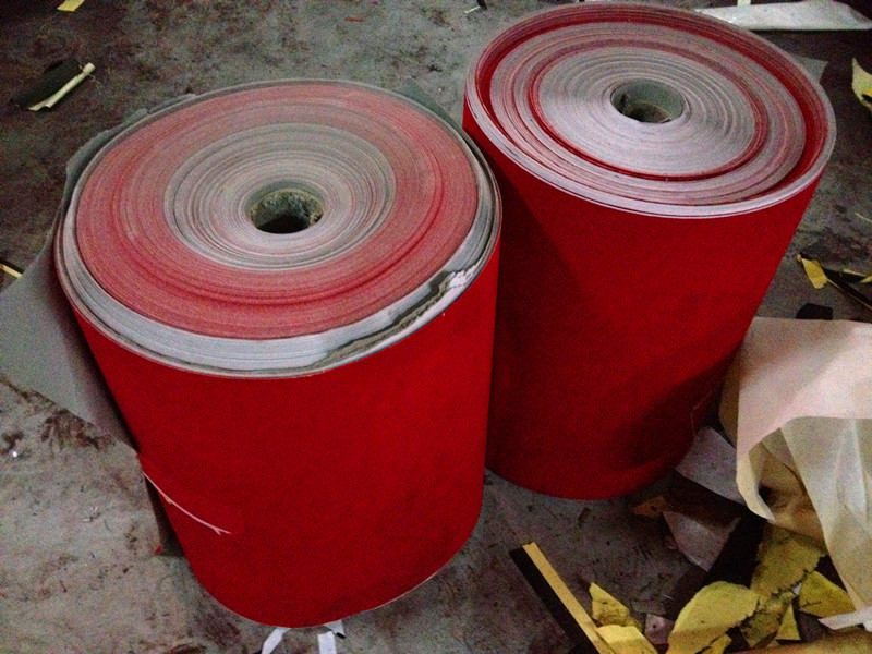 红色400克植绒白板纸 植绒加工 植绒纸 免费切割 1米宽