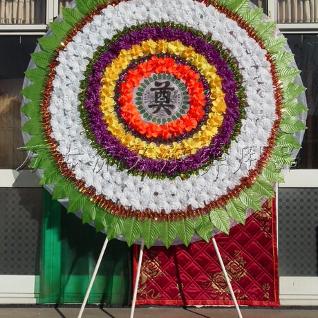 《厂家直销殡葬用品》精品2米仿真花圈 高档布花圈 伞花圈批发