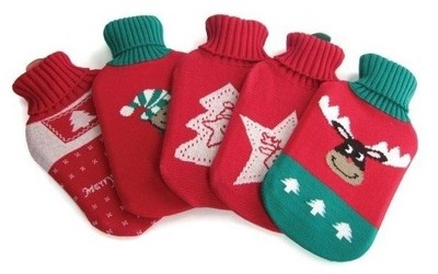 橡胶热水袋外套 热水袋针织外套(可以提花,绣花,印花客人logo)