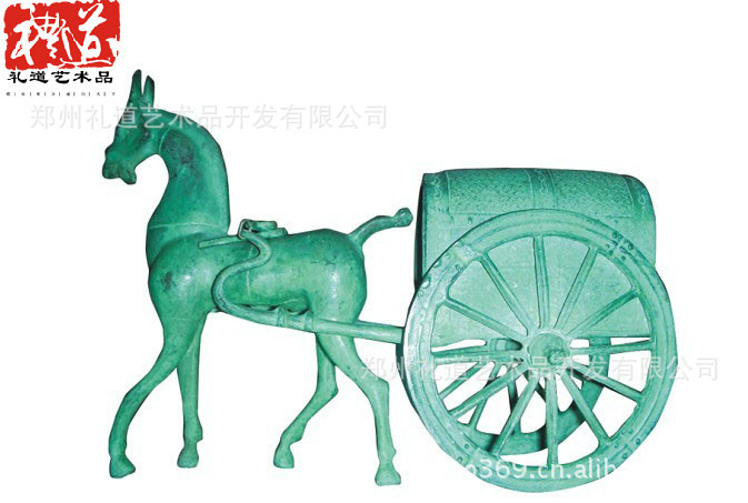 铜马车商务礼品仿古青铜器郑州摆件纯铜静态动态小天子驾六铜车马