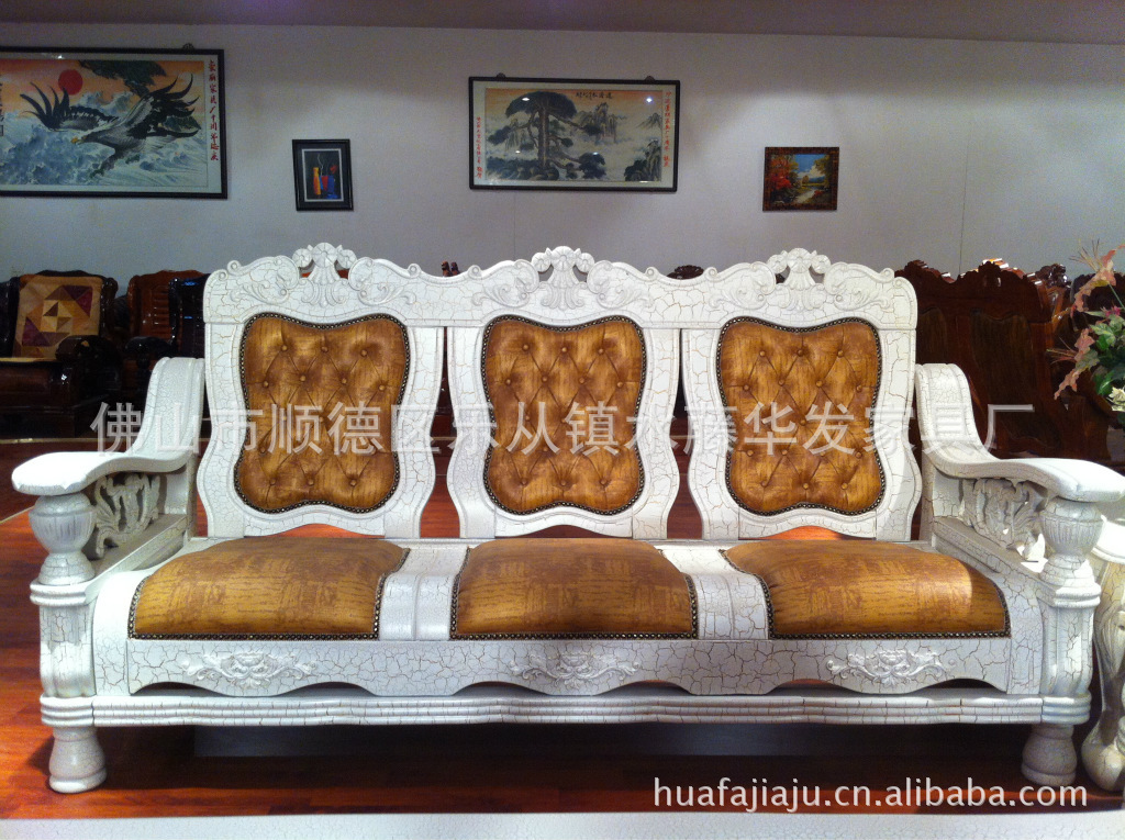 实木沙发西皮真皮1+1+2+3（1+1）学校沙发办公卧室实木沙发