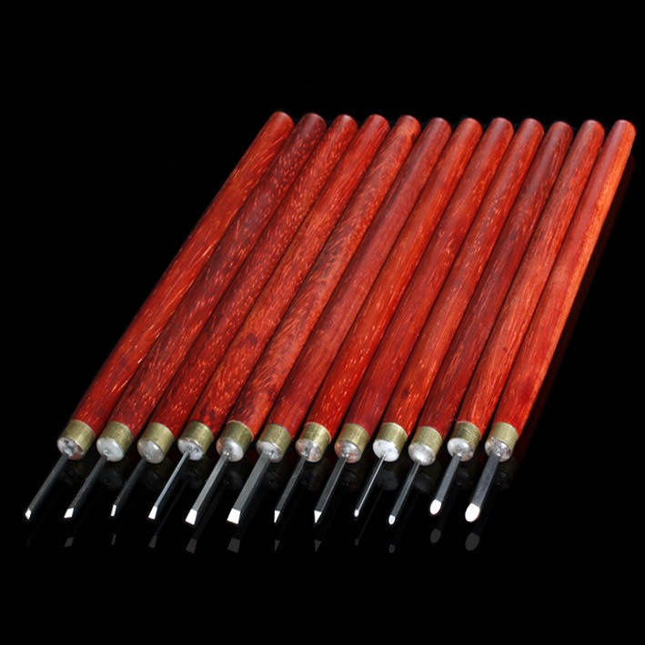 韵雅斋牌12件套微雕刻刀/核雕刀/石雕刀/橄榄核雕刻刀