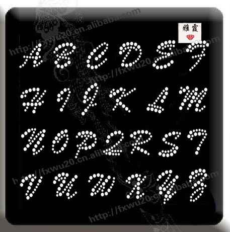 26个英文字母烫钻图案 烫图批发加工定做