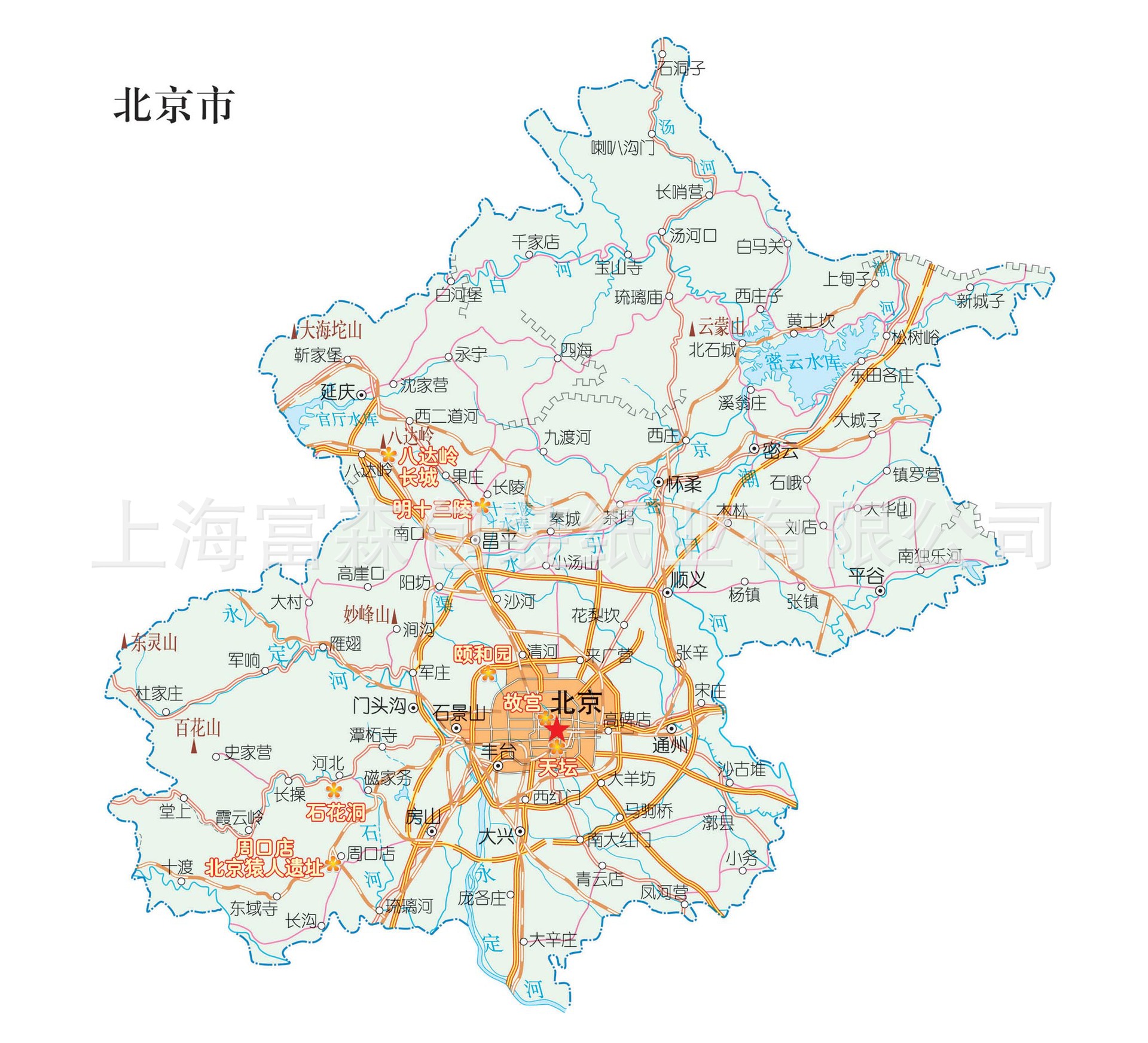 专业供应北京地图 tyvek地图 撕不烂地图 地图定做
