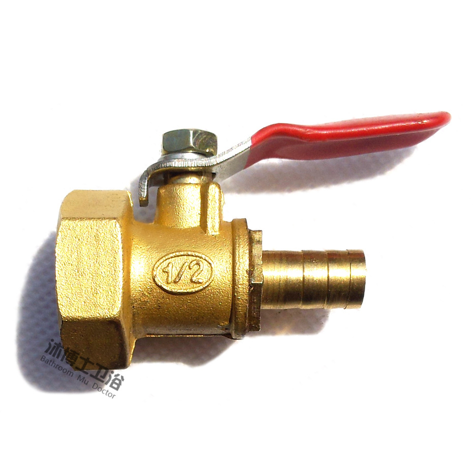 铜接头空压机配件红柄小球阀气泵球阀内丝小球阀4分*10mm 8mm 12