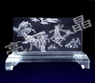 水晶屏风 各花色图案可定制款 礼品摆件 水晶礼品 桌案摆件