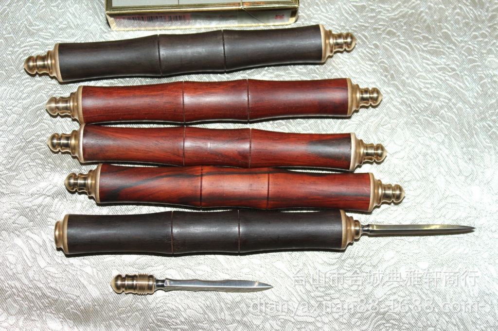 茶刀 开茶双头刀 双头茶叶刀 酸枝茶刀 黄花梨茶刀 茶具