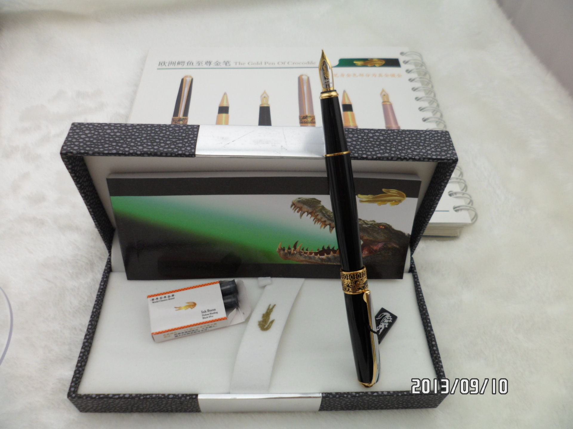 批发crocodile欧洲鳄鱼钢笔218金夹铱金笔墨水