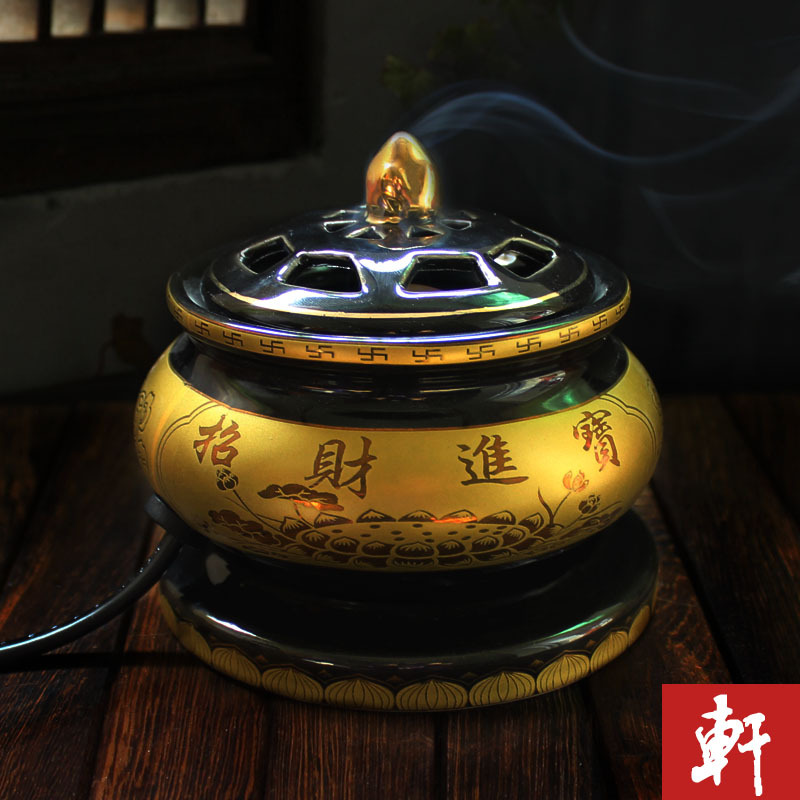 批发 厂家 4寸招财进宝电子香炉 沉香檀香粉电香熏香调温电子香炉