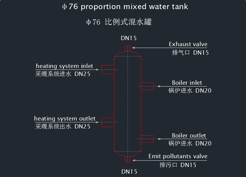 【不锈钢】采暖混水罐 壁挂炉采暖耦合罐 108混水罐 工厂批发
