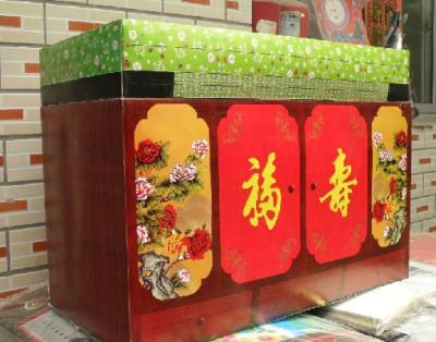 雄县厂家直销殡葬用品纸活花圈 批发 炕柜