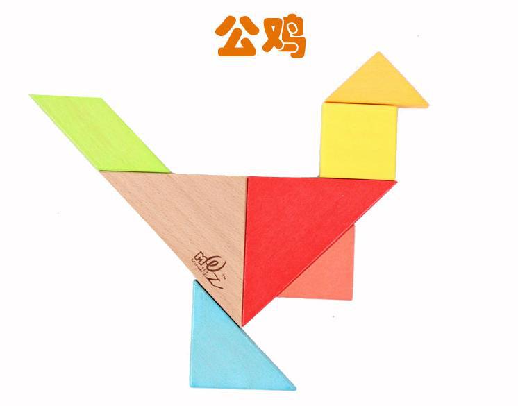 批发木制木丸子七巧板拼图拼板益智玩具