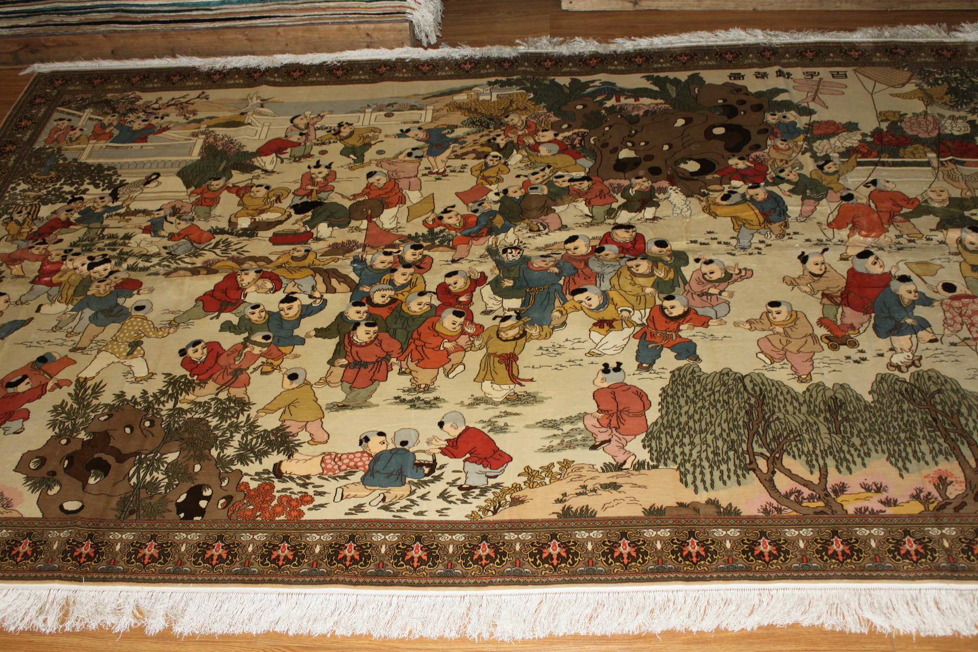 huaxiaditan:百子献寿图(100%手工真丝)