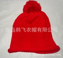 青岛帽子工厂供应订做韩版时尚休闲棉线帽子球球女士帽子