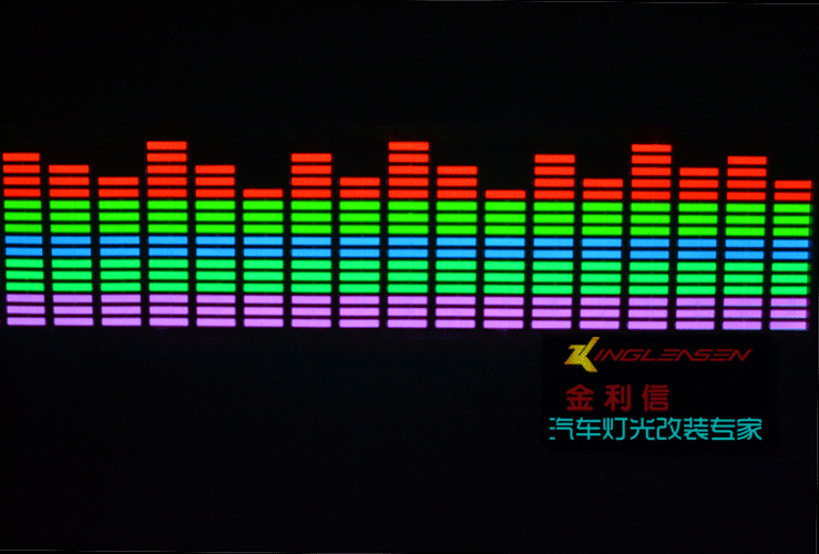 批发 汽车led音乐灯 后档玻璃跳动灯 节奏灯 音频灯 45*11cm