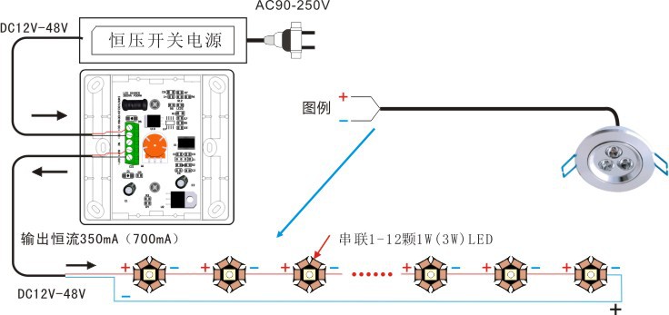 调光调色led灯的接线图图片