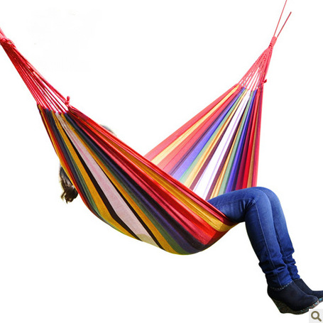 户外休闲吊床 带绑绳 加厚户外休闲帆布单人吊床批发户外吊床