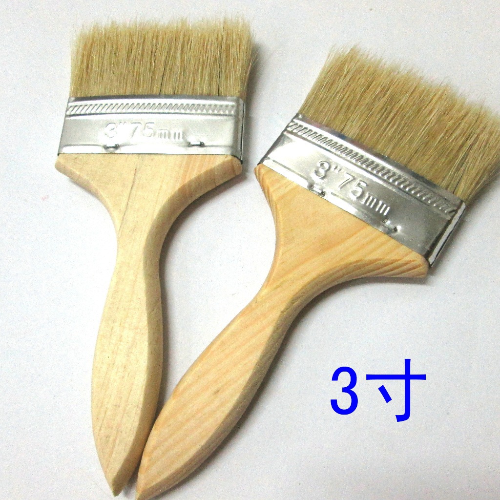 3寸毛刷 75mm宽白色不掉毛油漆刷
