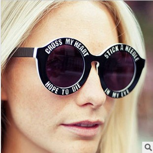 七折house of holland 大圆框英文字母街拍太阳眼镜墨镜