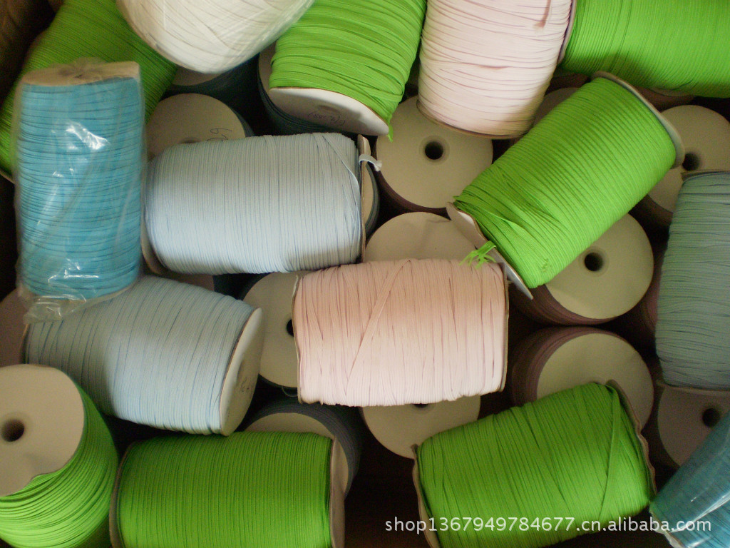 6mm宽笔记本涤纶丝走马松紧带 高弹力橡胶可定制松紧带彩色库存