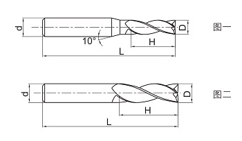 侧面铣削,台阶加工,直角槽加工 结构类型:    3刃直柄长刃平头立铣 