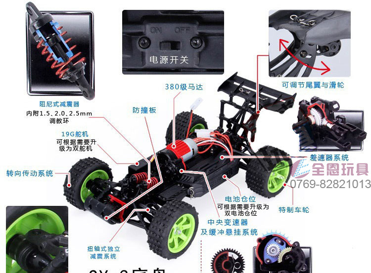 2.4g四驱遥控模型玩具车 可越野漂移 遥控高速车